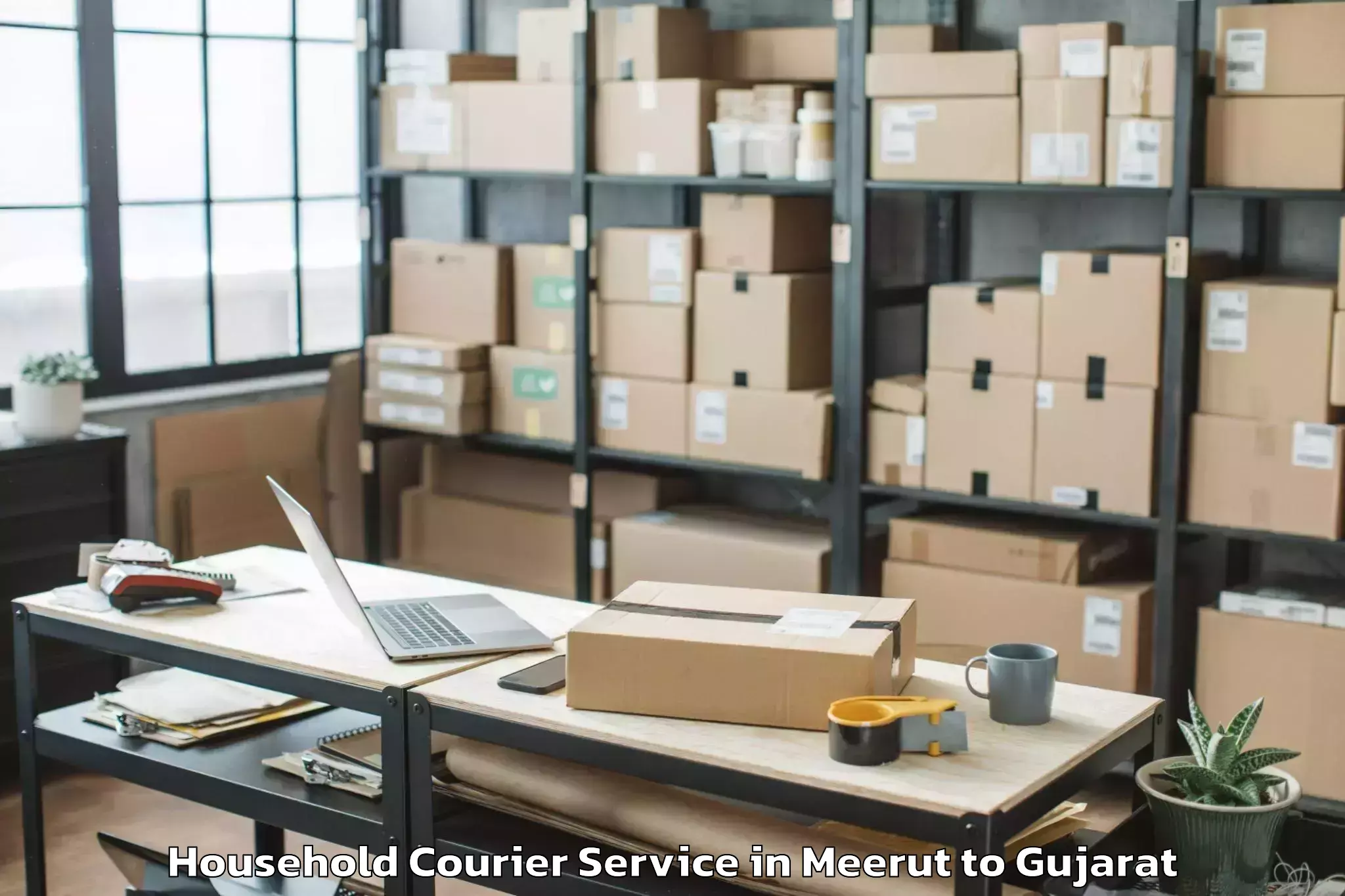 Easy Meerut to Limkheda Household Courier Booking